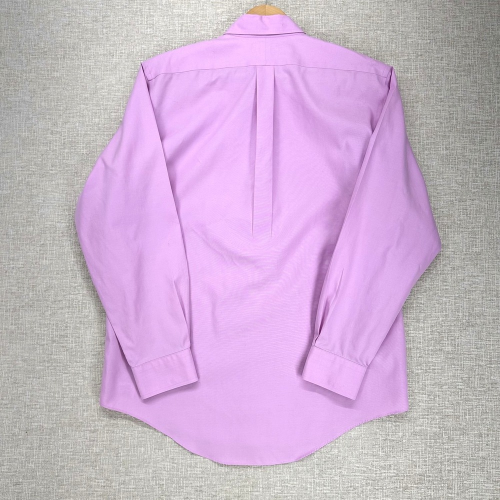 Lands' End Shirt Mens Large Pink Pinpoint Oxford Long Sleeve Button Down Dress - Picture 6 of 13